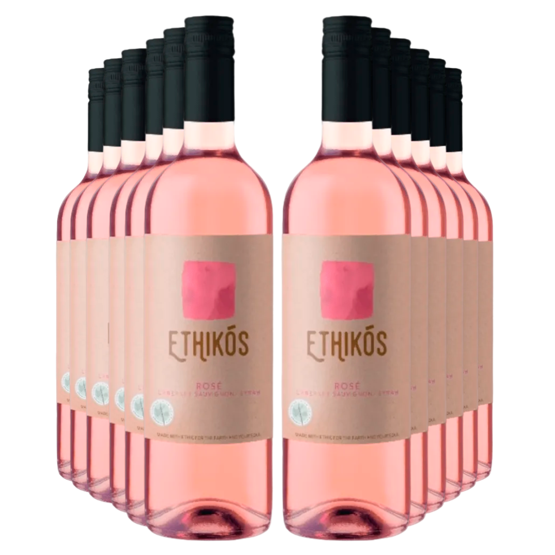 Kit Vinhos Ethikós Rosé Cabernet Sauvignon e Carmenére - Caixa 12 Unidades